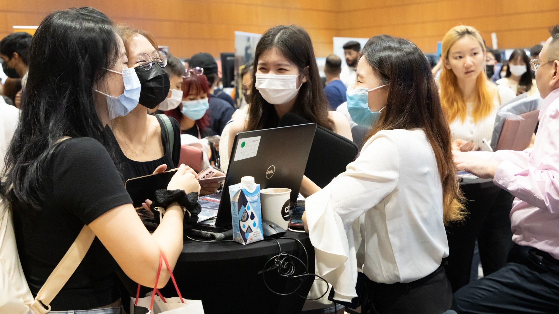Students engaged directly with potential employers to find out more about different industry sectors and available career opportunities.