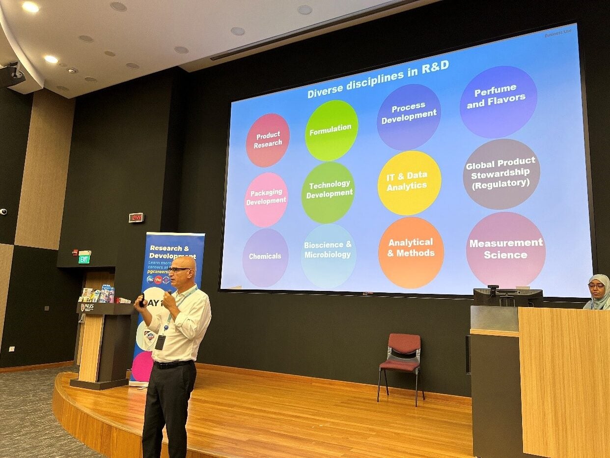 Mr Rasoul MADADI, R&D Director at P&G Chemicals, Eurasia, elaborating on the diverse disciplines in the SgIC R&D team
