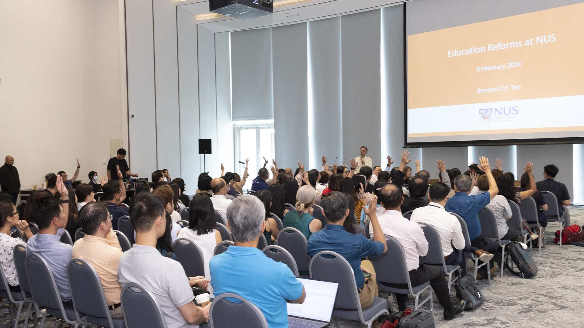 Some 90 alumni, staff, and members of the public attended the talk to learn about the educational reforms undertaken by NUS to prepare students to meet the demands of the future workplace.