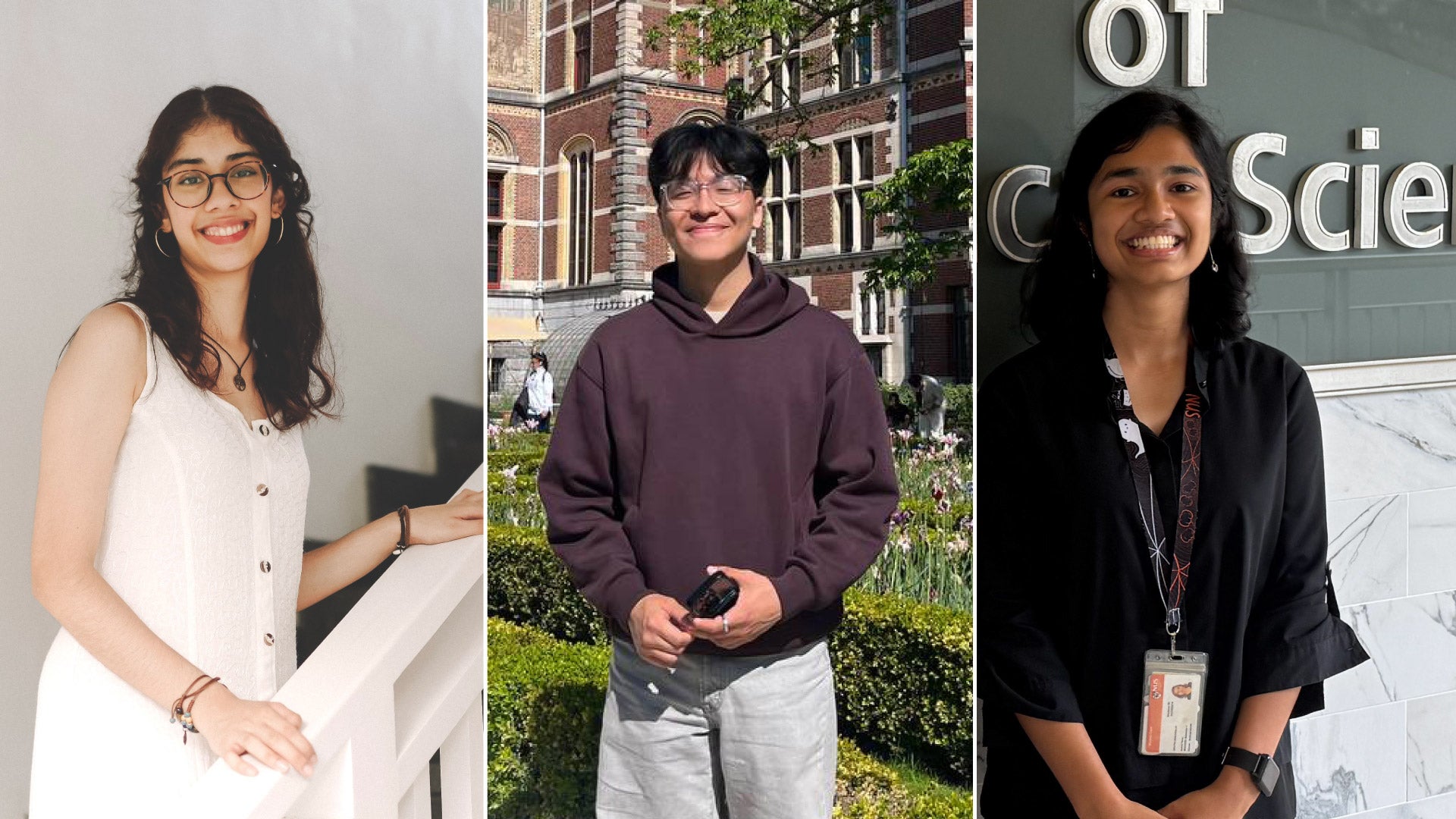 From left: Tara Lingaraj, Ziv Ng Tian Fu and Sruthi Annamalai